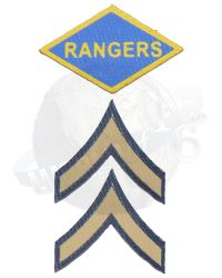 FacePool WWII US Ranger Private Rifleman France 1944: U.S. Rangers & Private Shoulder Patch Set