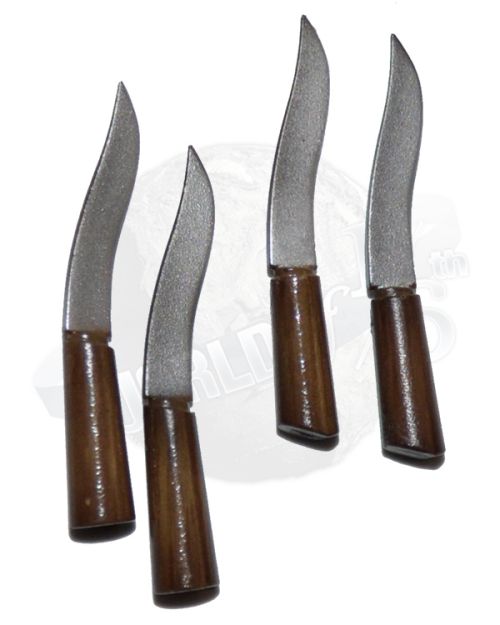 Dam Toys Gangsters Kingdom Juarez: Dagger Knives With Wood Handles x 4