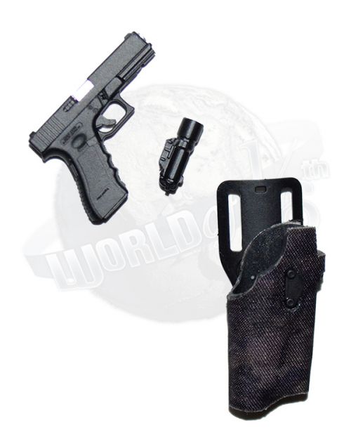 Mini Times SEAL Team Navy Special Forces: Glock Pistol With Tac Light & Subdued Camouflage Holster