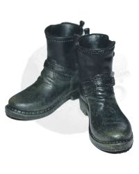 POP Toys Leather Jacket Robot & Coffin: Worn Biker Boots (Black)