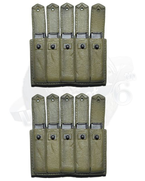 Dragon Models Ltd. WWII US Army Molded Thompson Ammunition Five Slot Pouch x 2