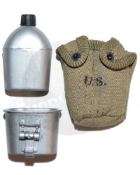 Blue Box Toys WWII US Army Sparky Parsons Canteen, Cup & Canvas Pouch