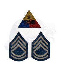 UJINDOU WWII U.S. Armored Infantryman, Germany 1945: 2nd Armored, Rank Insignia Patches