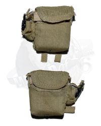 Toy Soldier Vietnam War North Vietnamese Ammunition Pouches x 2 (Tan)