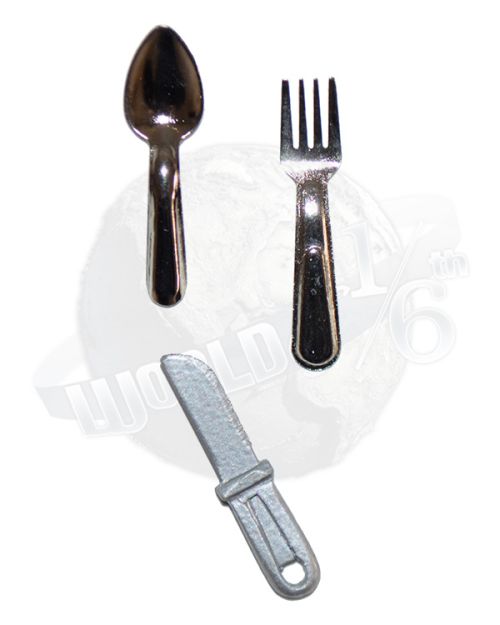 Dragon Models Ltd. Frank Laird 101st Airborne Division Officer (1st Lieutenant), Operation Market Garden, Eindhoven 1944: Utensils, Knife, Spoon, Fork (Metal)